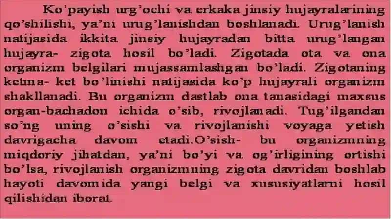 Ko‘payish organlari Ko‘payishning ahamiyati 4