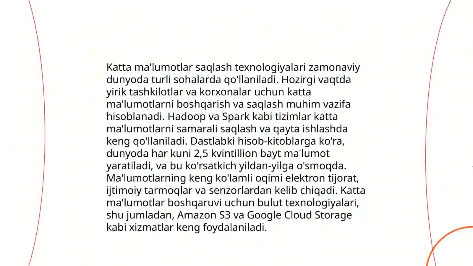 Katta ma‘lumotlarni qayta ishlash texnalogiyasi 4