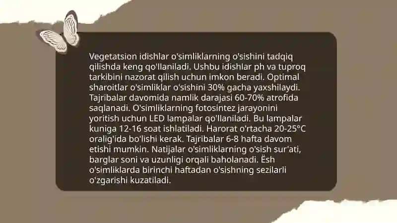 Vegetatsion idishda tajriba qo'yishning ahamiyati 4