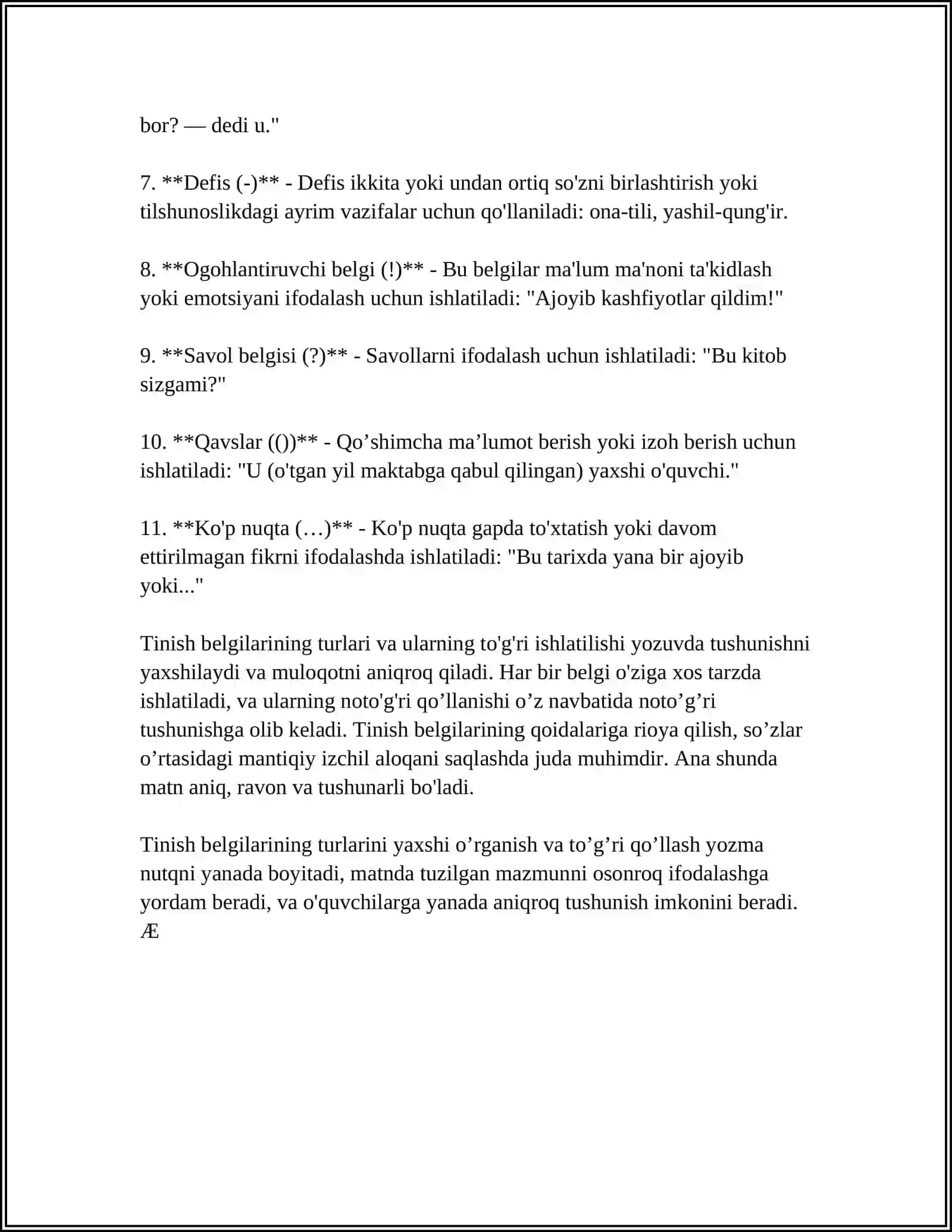 Tinish belgilarining turlari 4