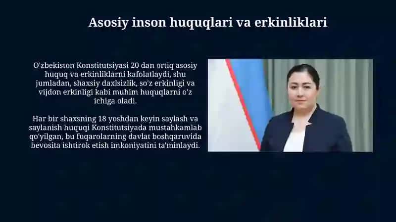 Oʻzbekiston Respublikasi Konstitutsiyasining asosiy tamoyillari 4