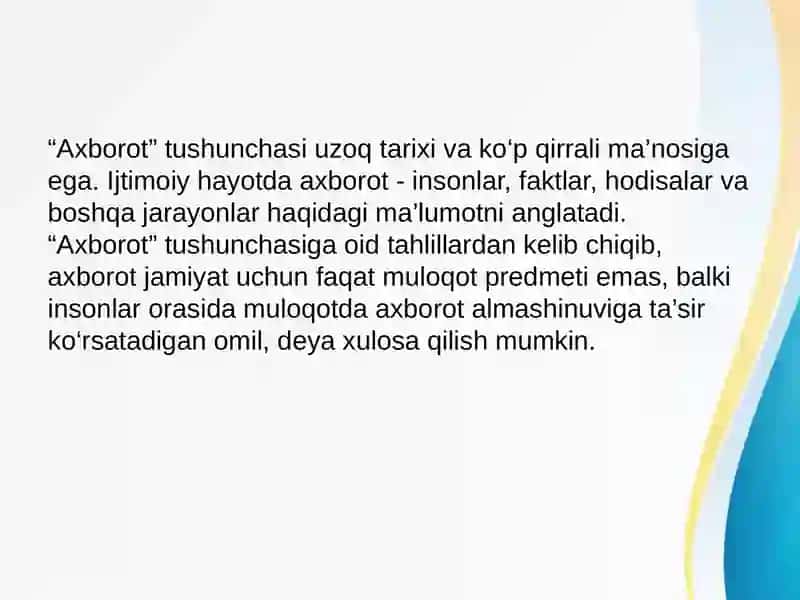 axborot nima va uning manbalari 4