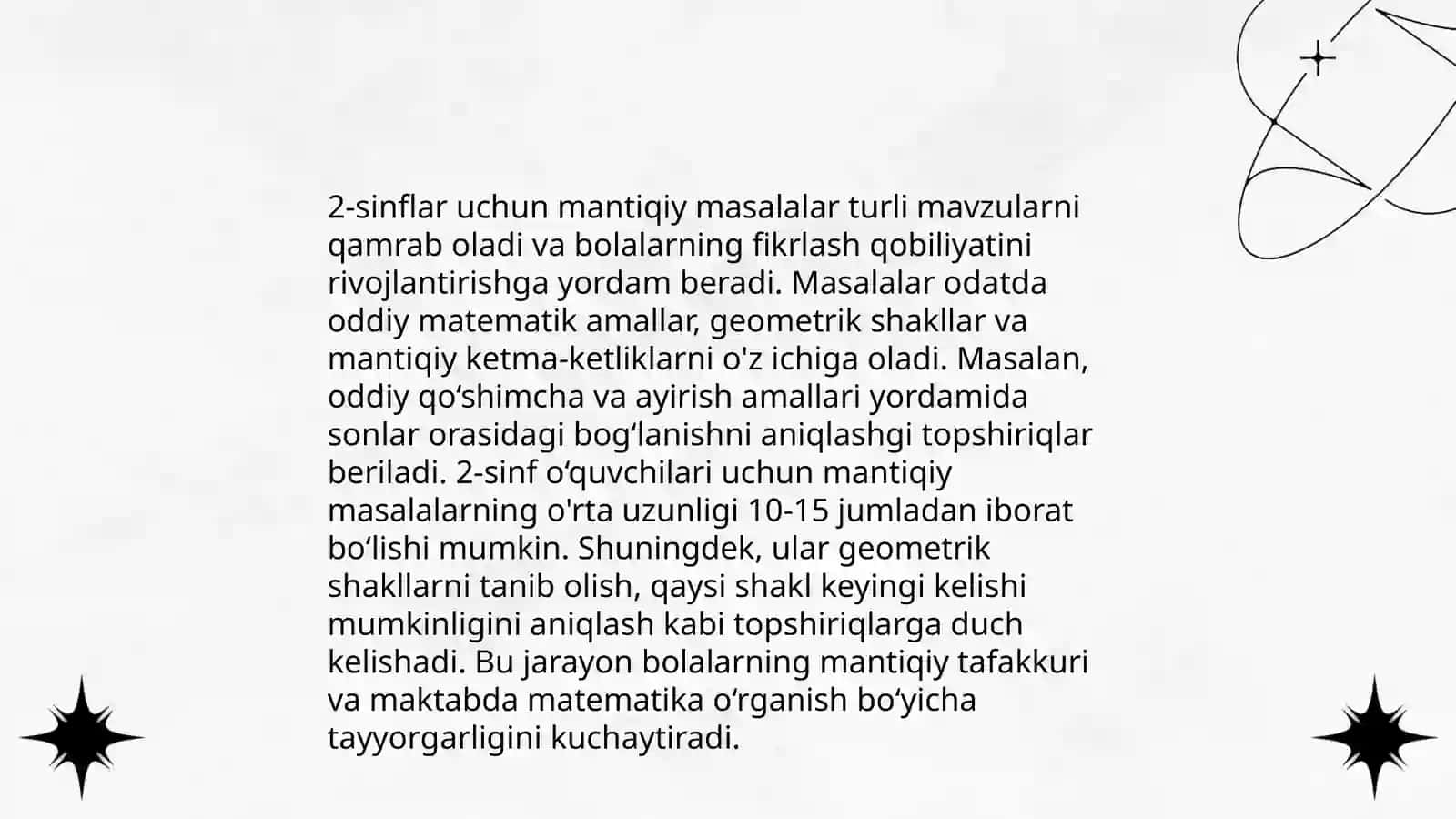 Boshlanģich sinflarda mantiqiy masalalarni yechishga òrgatish metodikasi 4