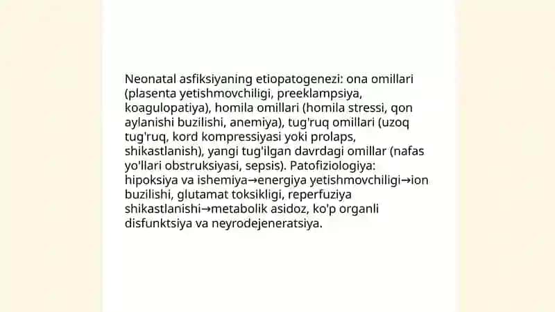 Perinatal patologiya. Asfiksiya. Tug'uruq travmasi. Xomiladorlik patologiyasi. Erta va kech gestozlar patomorfologiyasi 4