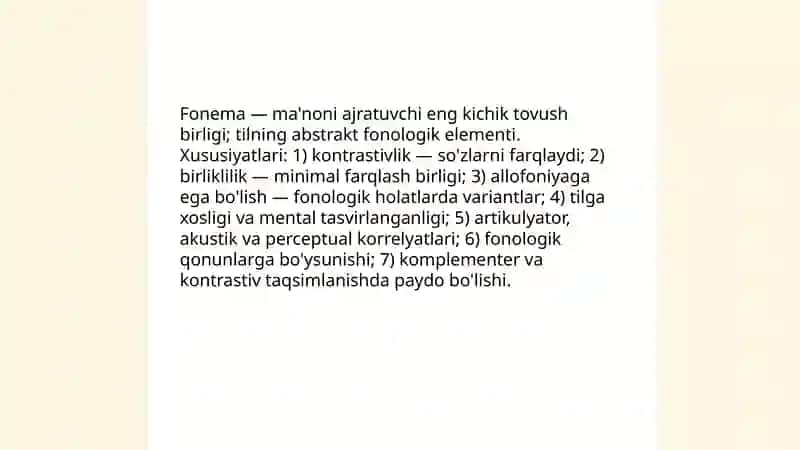 Fonologiya. Fonema ottenkalari va ularning turlari 4