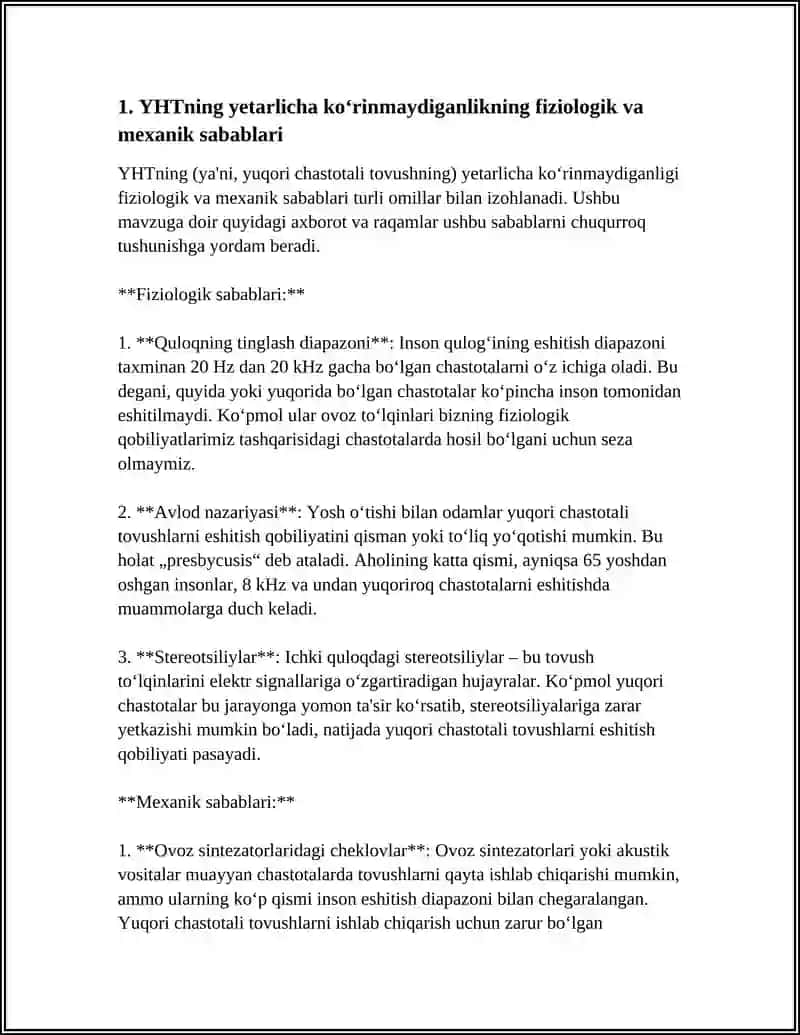 YHTning yetarlicha ko‘rinmaydiganlikning fiziologik va mexanik sabablari 4