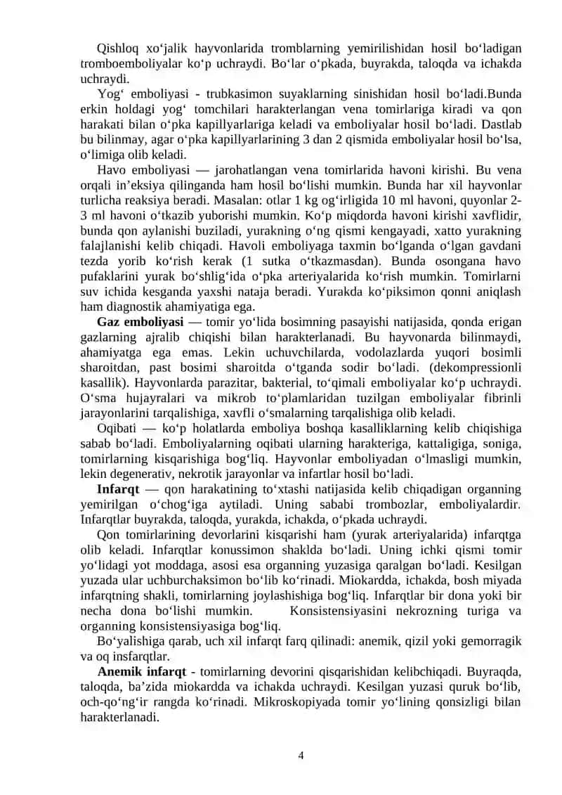 Patalogik anatomiya (gavda yorish va sud veterinariya yekspertizasi) fanidan amaliy mashg‘ulot ishlanmalari 4