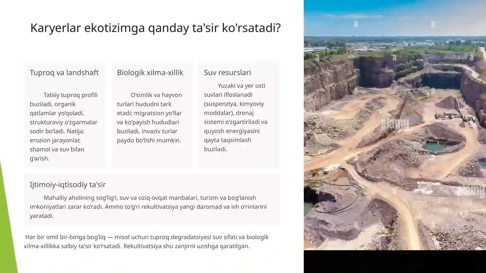 Karyer maydonini Rekultivatsiya qilish: Barqaror Kelajak Sari 4