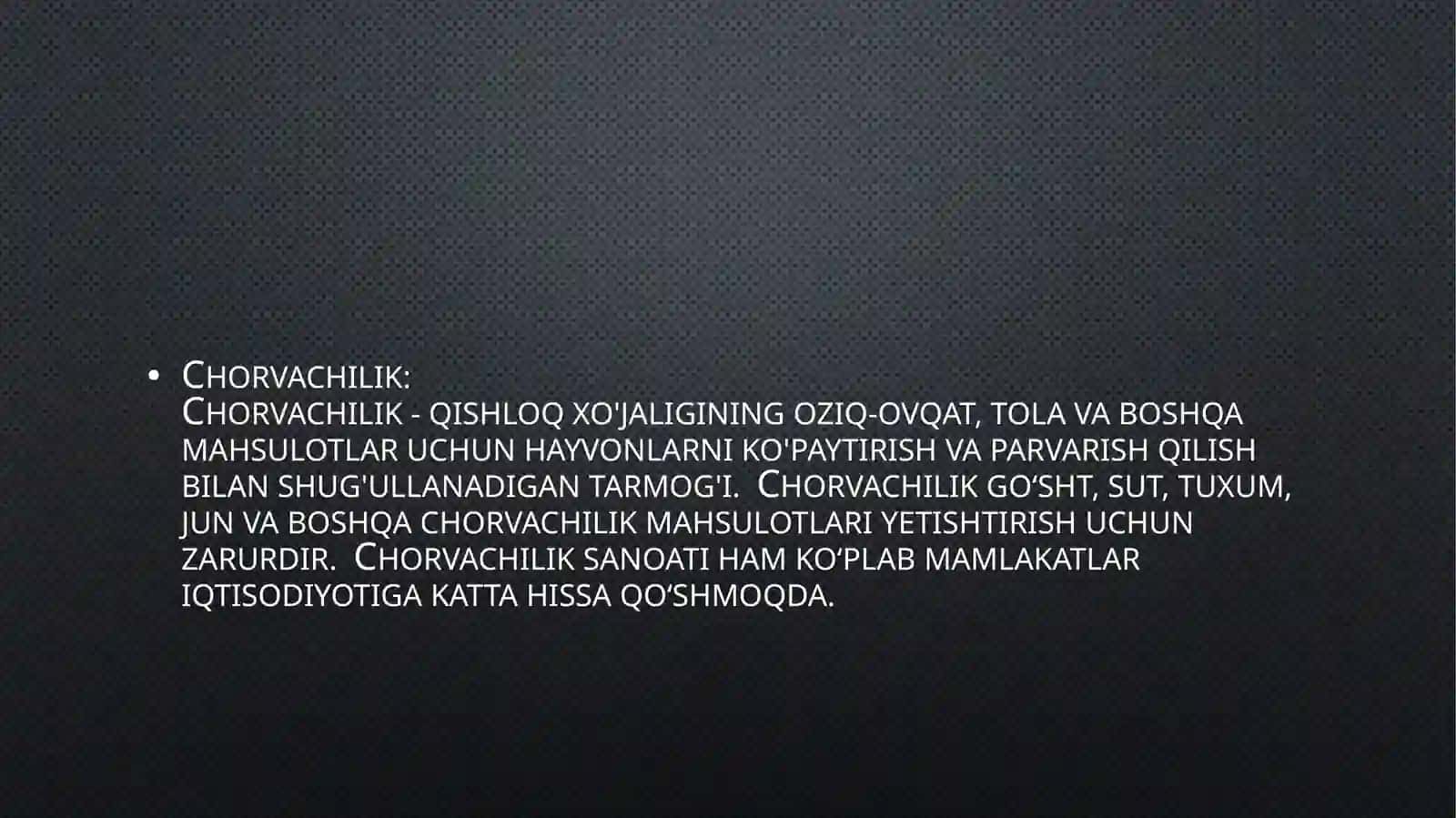 Dehqonchilik, chorvachilik va hunarmandchilik 4