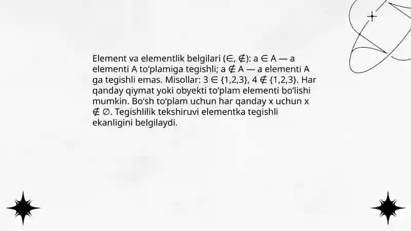 Toʻplamlar nazariyasi va elementlari 4