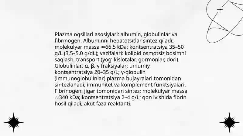 Qon biokimyosi. Qon matabolizmi va yetilishi. Gemopoez 4
