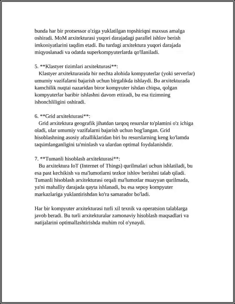 ZAMONAVIY KOMPYUTERLARLARNING ARXITEKTURASI 4
