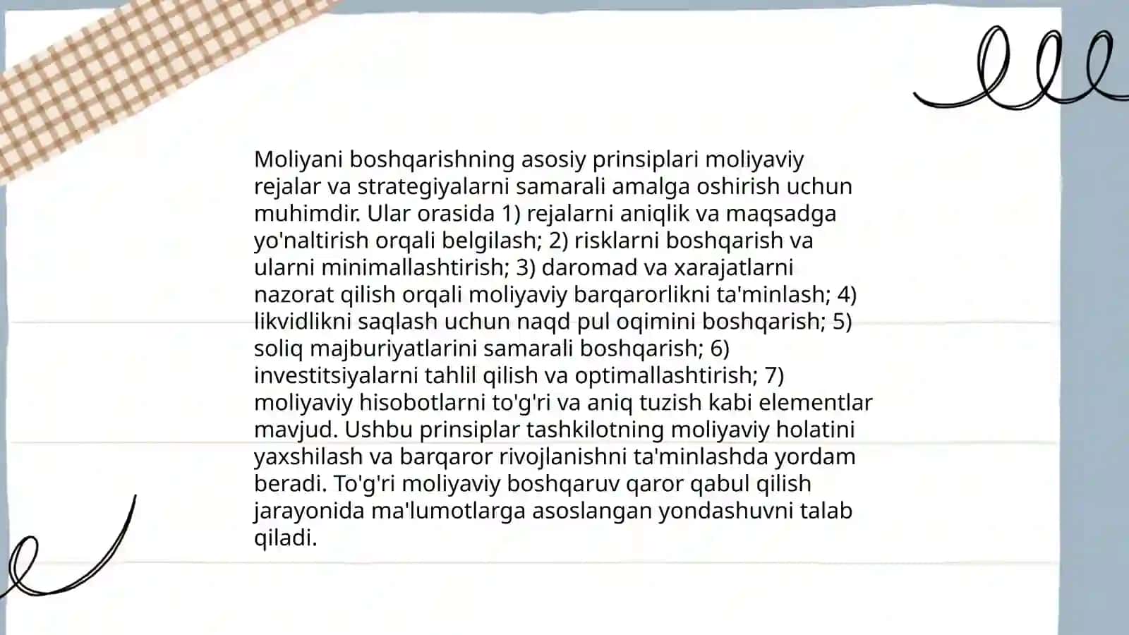 Moliyani boshqarishning mohiyati,zarurligi va ahamiyati 4