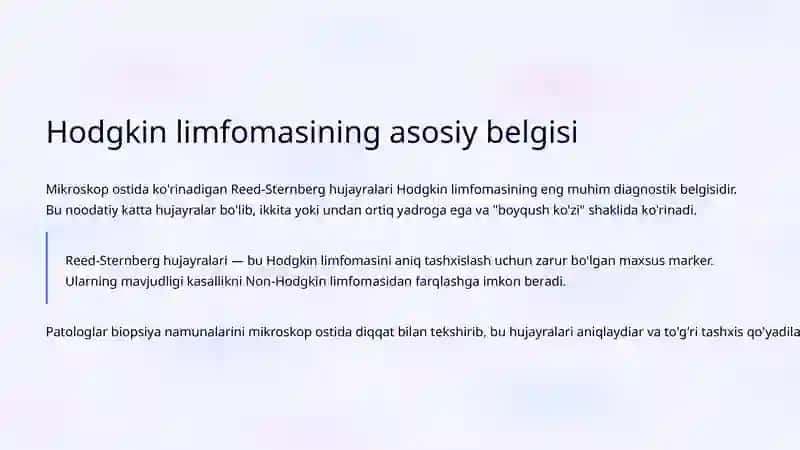Limfomalar: Hodgkin va Non-Hodgkin limfomalari haqida to'liq ma'lumot 4