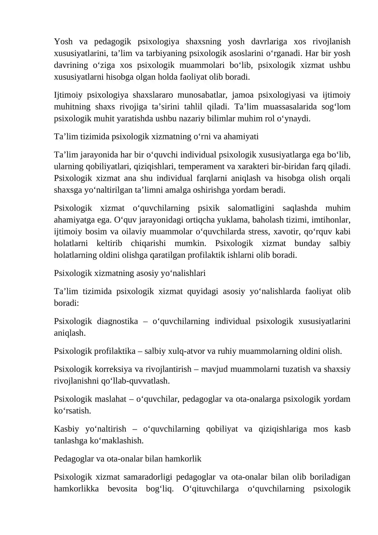 Ta’lim tizimida psixologik xizmat maqsadi va vazifalari 4