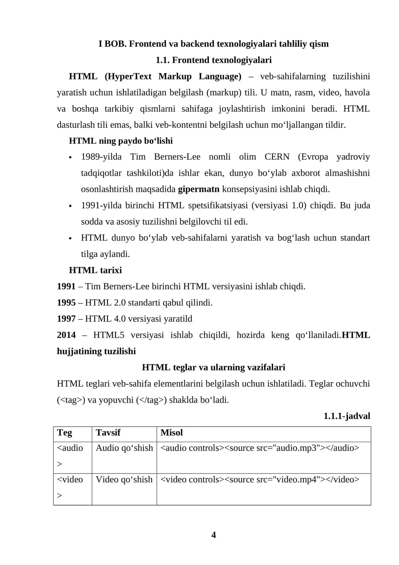 Veb-ilovalar ishlab chiqish,Frontend va Backend texnologiyalari 4