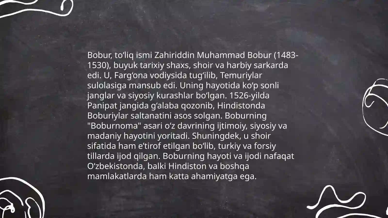 "Boburnoma" tarixiy -adabiy memuar asar.Kompozitsion qurilishi, janr xususiyatlari 4
