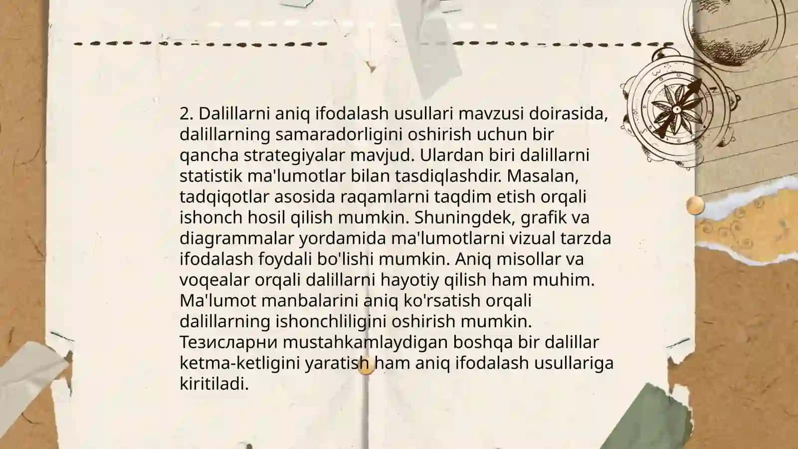 Ilmiy matnda dalillar, obyektlar, jarayonlar va xulosalarning berilishi 4