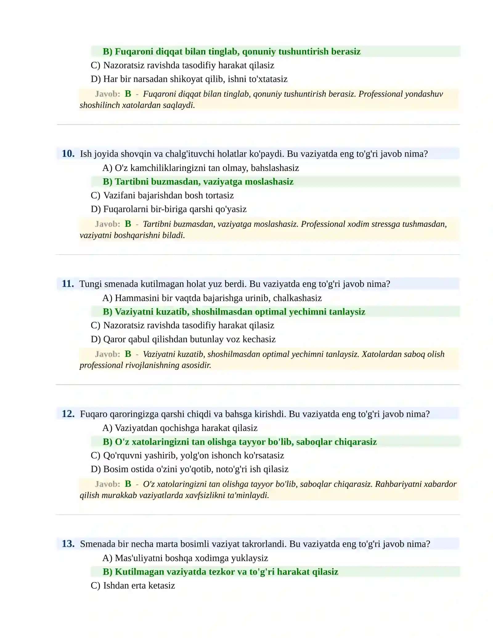 BOJXONA XIZMATIGA ISHGA KIRISH PSIXOLOGIK SINOV Testlari 4