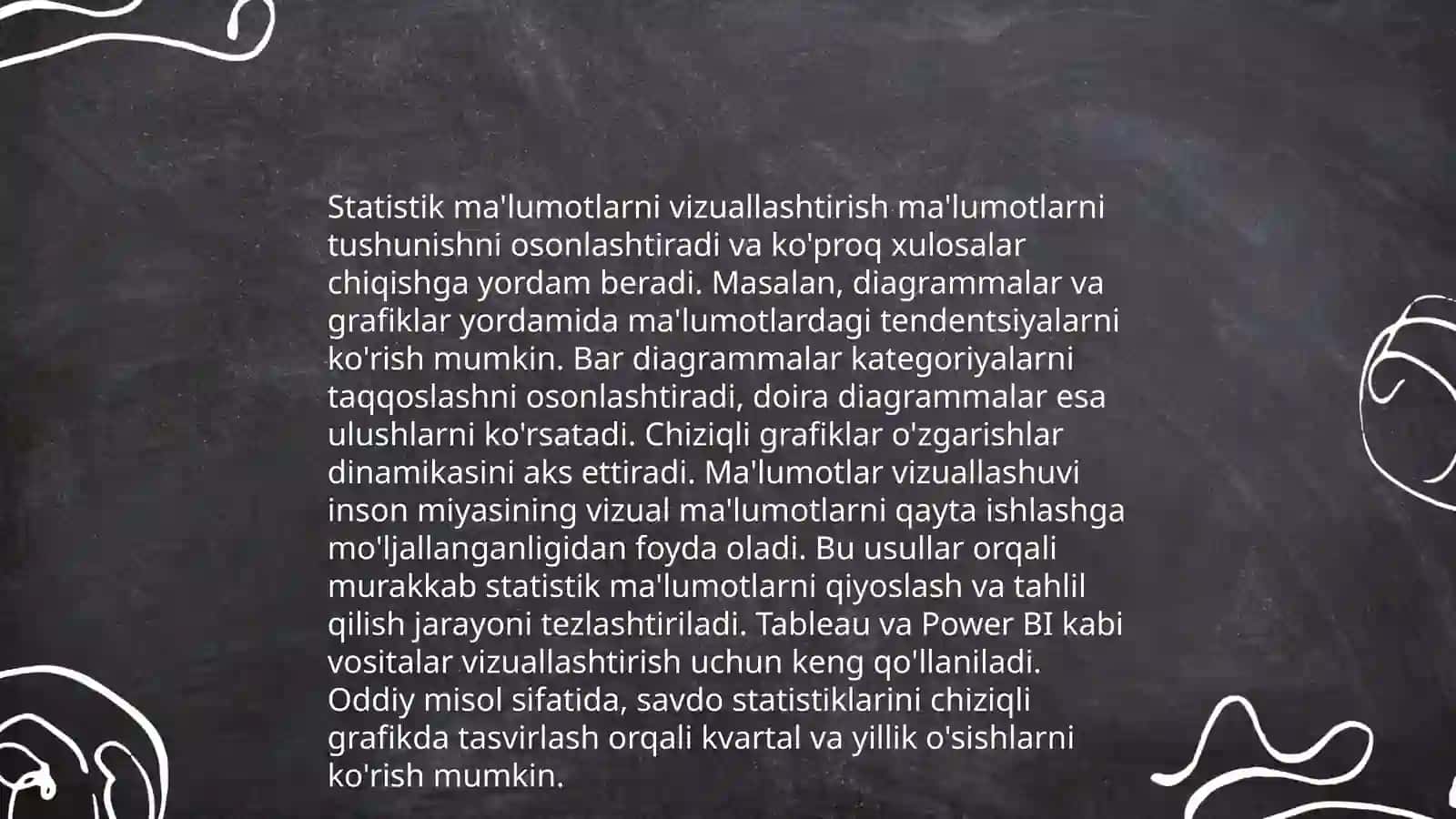 Tahlil natijalarini taqdim etish usullari 4