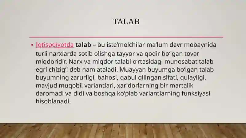Kembrij maktabi. Alfred Marshallning talab va  taklif nazariyalari 4