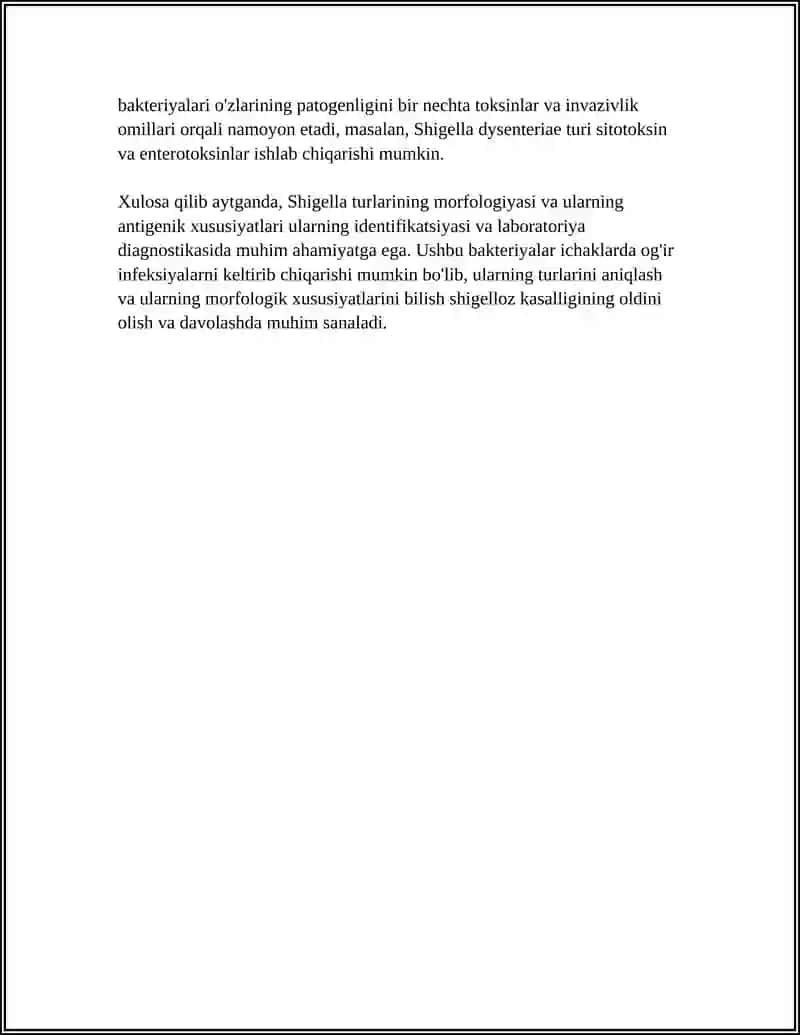 SHIGELLIOZ VA ICHAK IERSINIOZI QUZG‘ATUVCHILARI ULAR HARAKTERISTIKASI VA LABARATORIYA DIAGNOSTIKASI 4