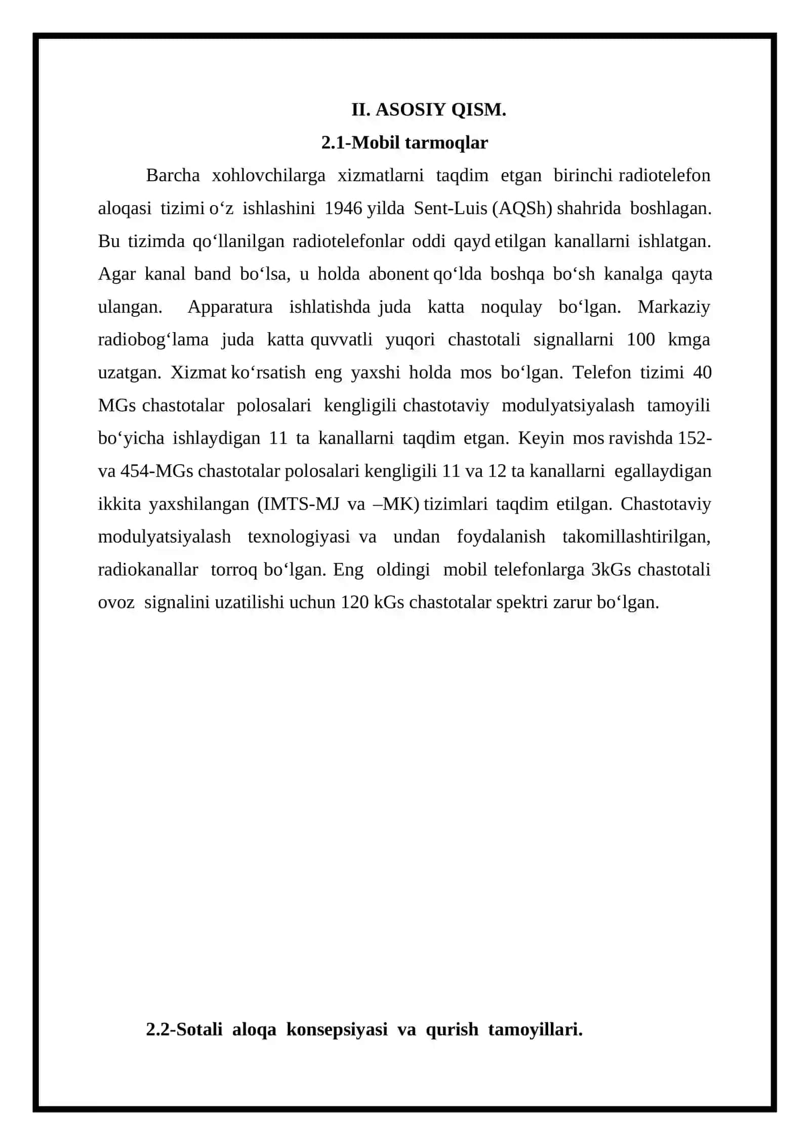 Mobil tarmoqlar 4G (WiMAX va LTE) 4