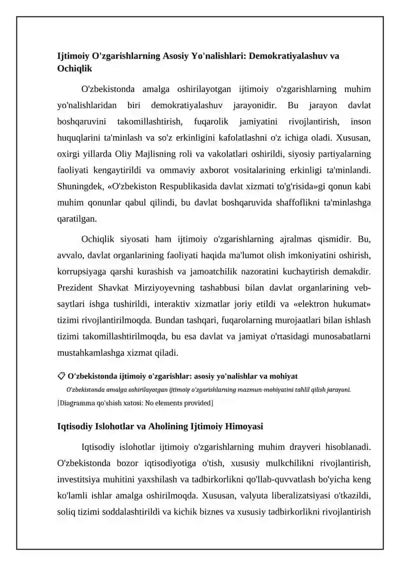 O'zbekistonda ijtimoiy sohada amalga oshirilayotgan o'zgarishlar mazmun va mohiyati 4