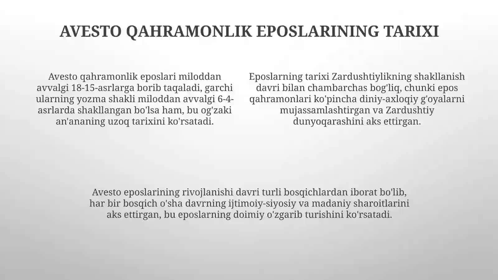 Avesto Qahramonlik Eposlarini O'rganish 4