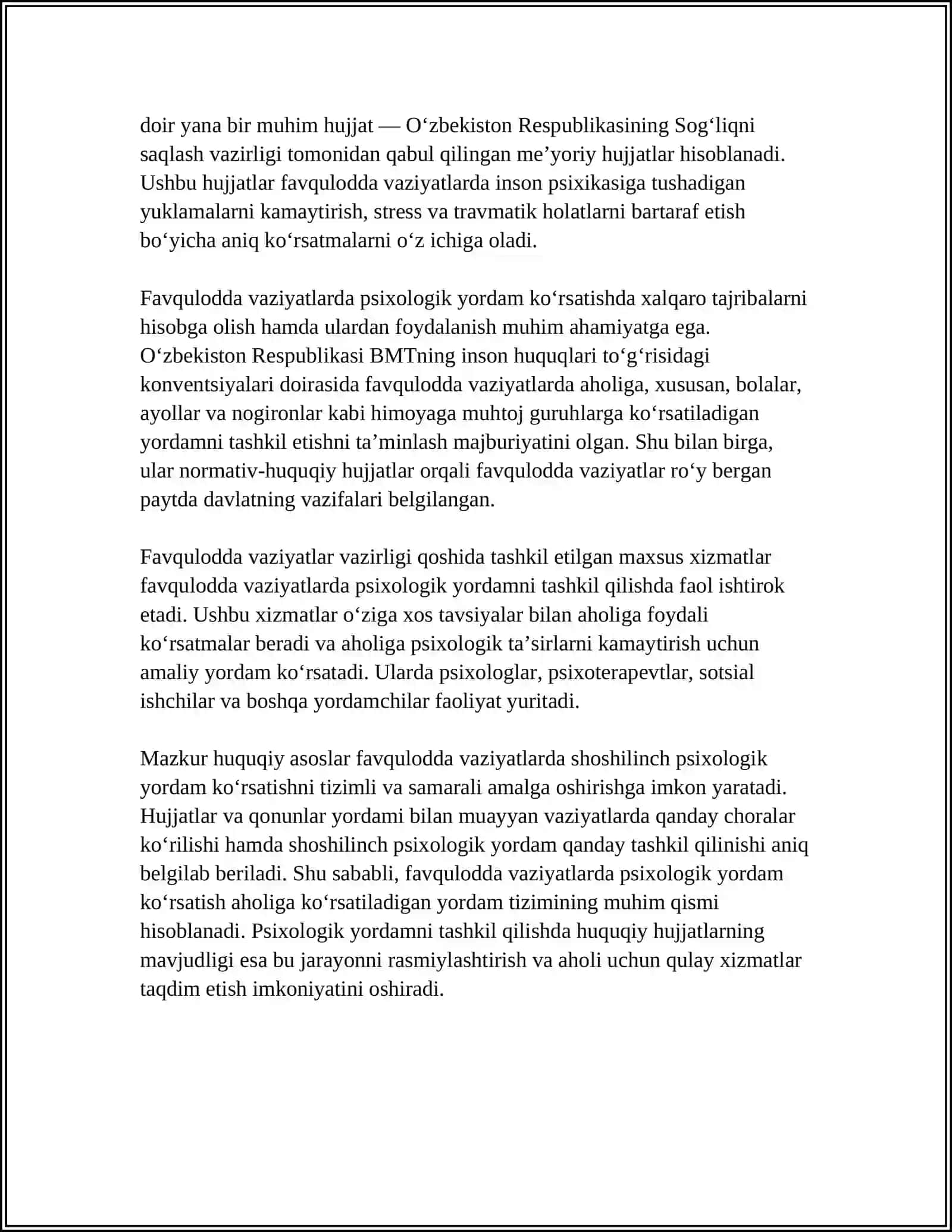 FAVQULODDA VAZIYATLARDA SHOSHILINCH PSIXOLOGIK YORDAM KO‘RSATISHNING TASHKILIY JIHATLARI 4