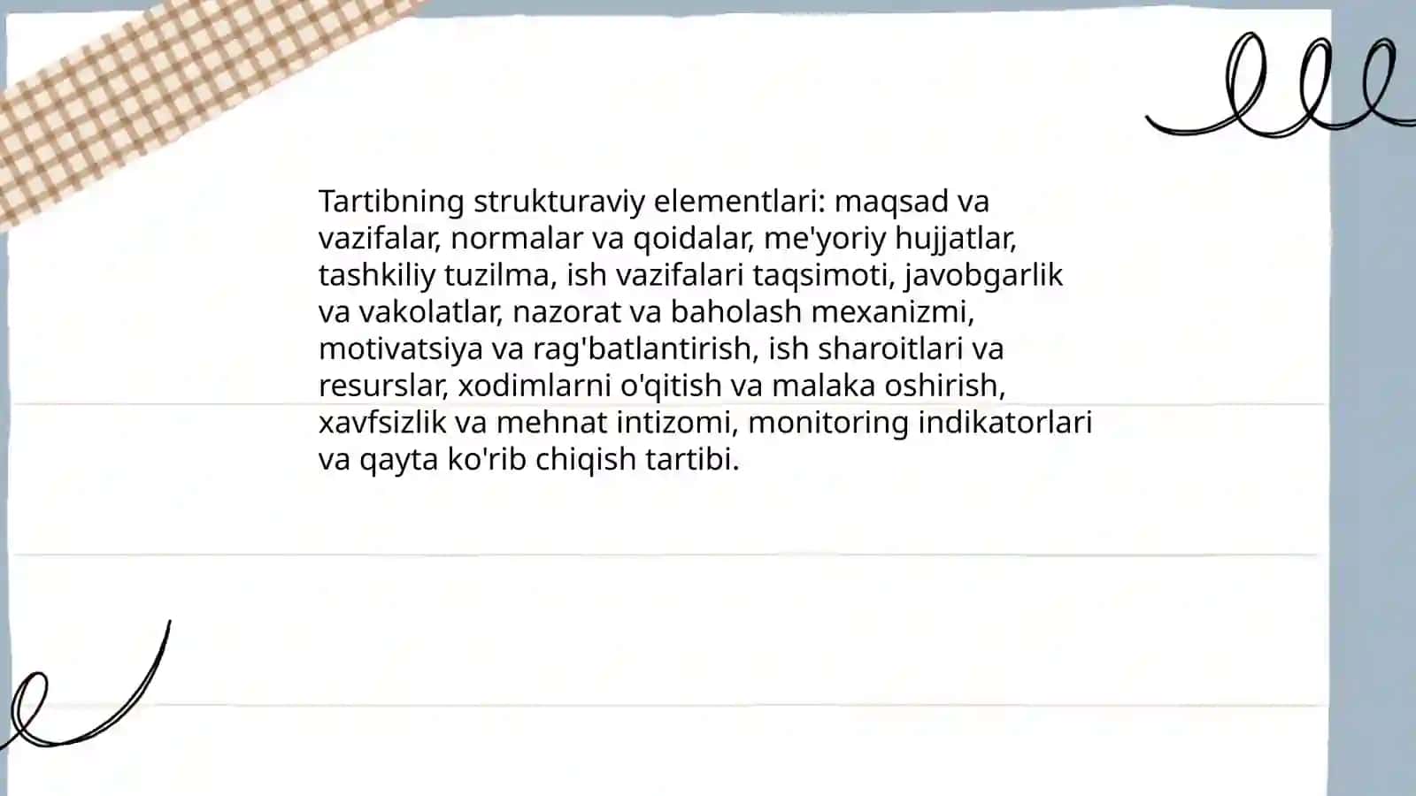 Mehnat xulq-atvori tartibi strukturasi vazifalari 4