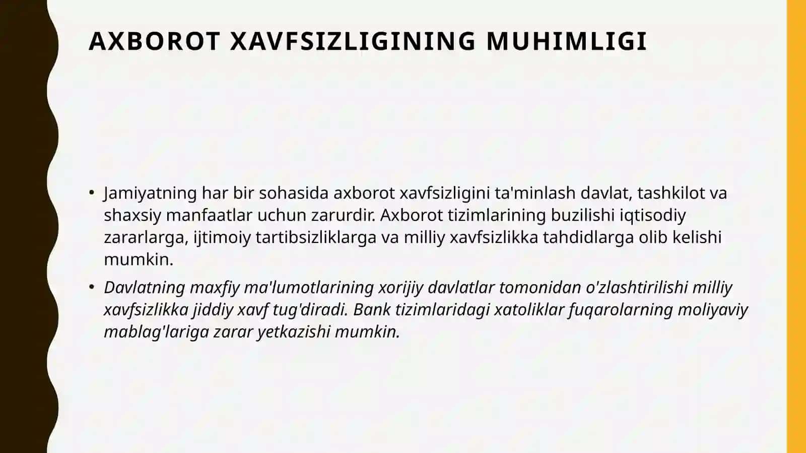 Axborot xavfsizligini ta'minlashning g'oyaviy - nazariy asoslari 4