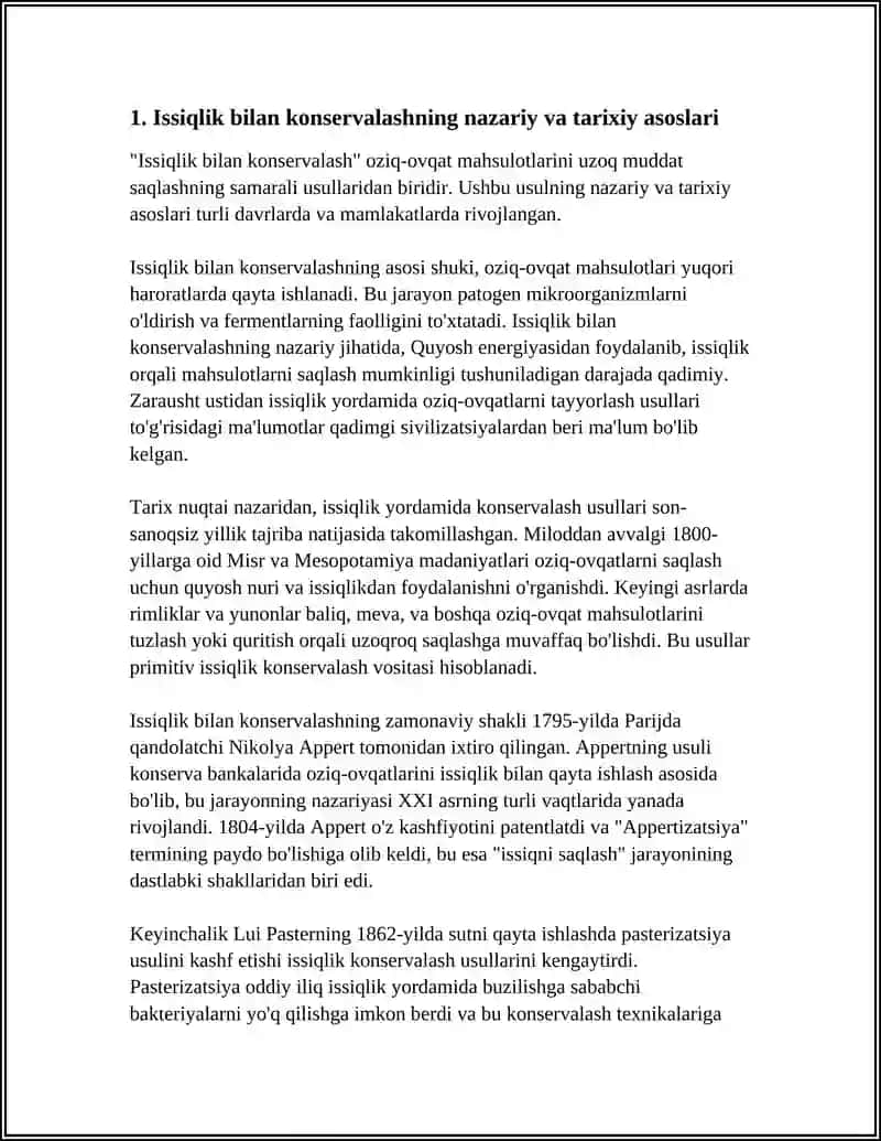 Issiqlik bilan konservalash usullari va ularning samaradorligi 4