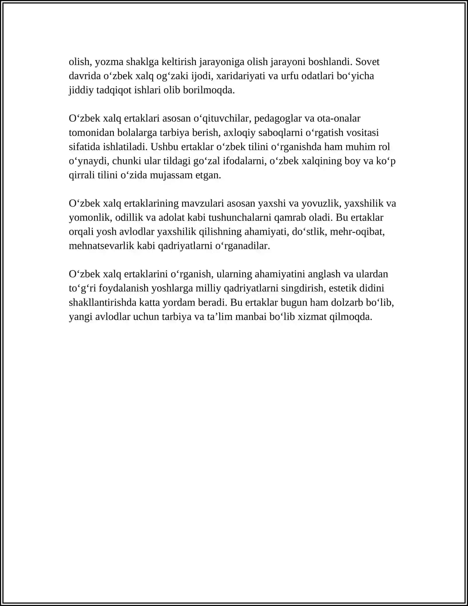 20-ASR OʻZBEK FOLKLORSHUNOSLIGI ANTALOGIYASINI OʻRGANISH 4