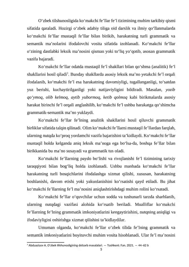 KO‘MAKCHI FE’LLARNING MORFOLOGIK BELGI-XUSUSIYATLARI (T. MALIK ASARLARI MISOLIDA) 4