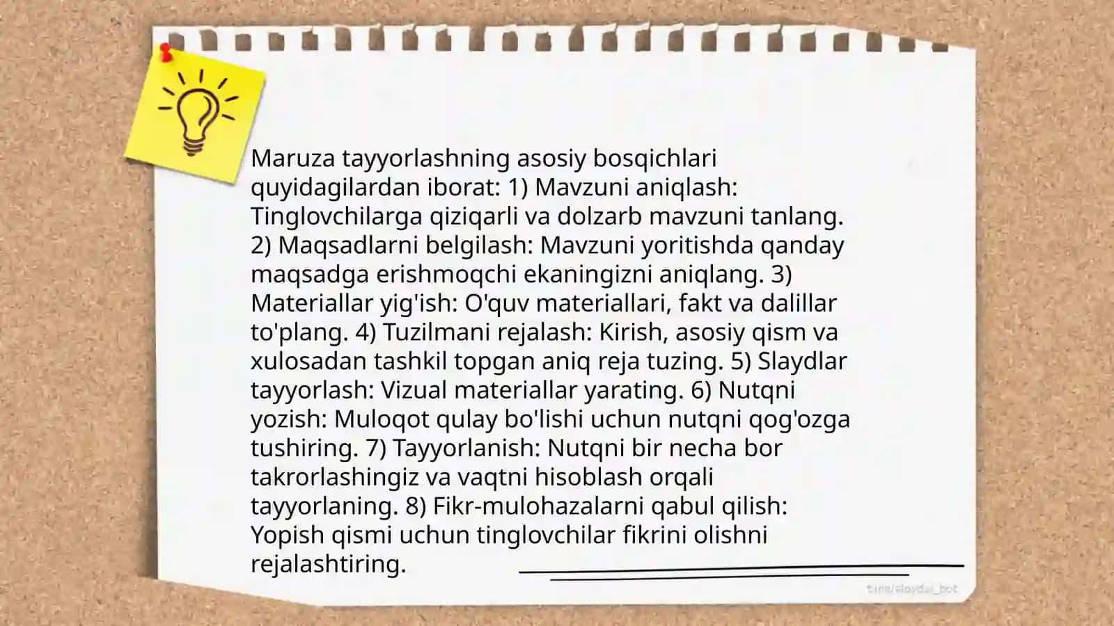 Maruza mavzusini tashkil etish seminar ishlanma 4
