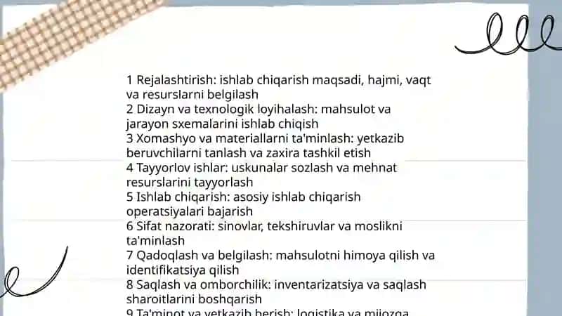 Ishlab chiqarish jarayonlari va asosiy bosqichlari 4