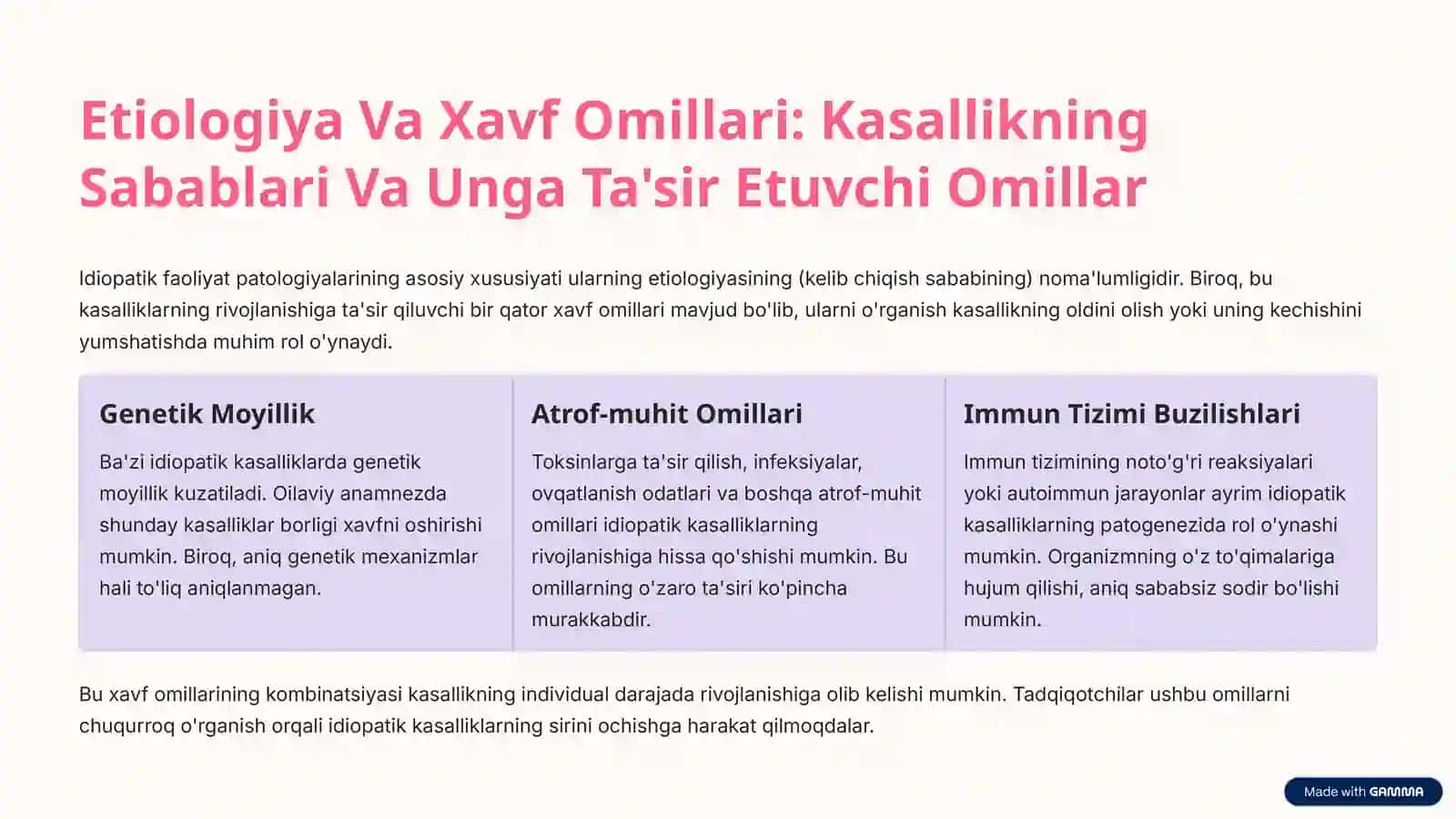 Idiopatik Faoliyat Patologiyalari: Keng Qamrovli Tahlil 4