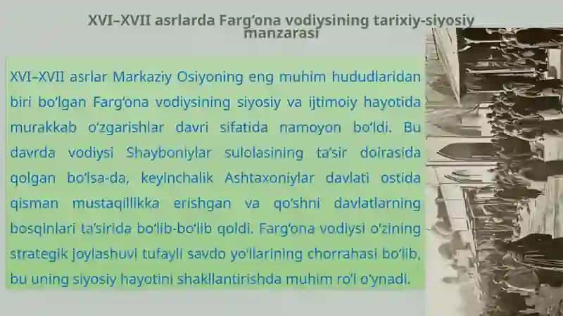 XVI–XVII ASRLARDA FARG‘ONA VODIYSIDA MADANIY-MA’NAVIY HAYOT VA ILMIY MUHIT 4