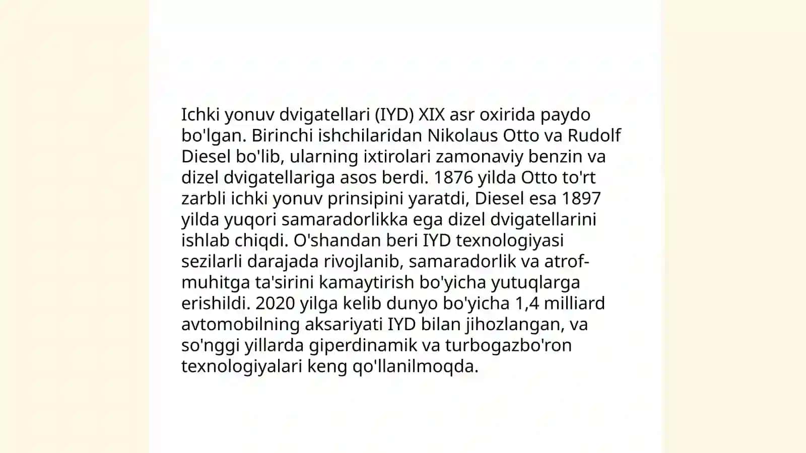 Avtomobillarni rivojlanish tarixini oʻrganish toʻgʻrisida silayt tayorlash 4