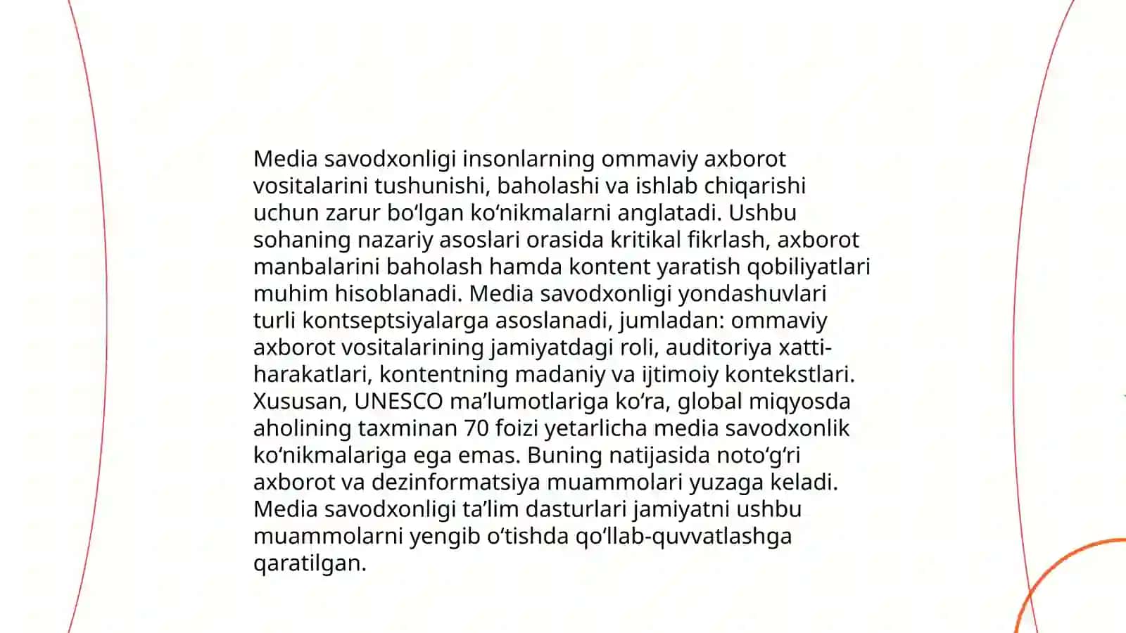 Dunyo mamlakatlaridagi media va axborot savodxonligi taraqqiyoti Erkinova Nozimaxon 4