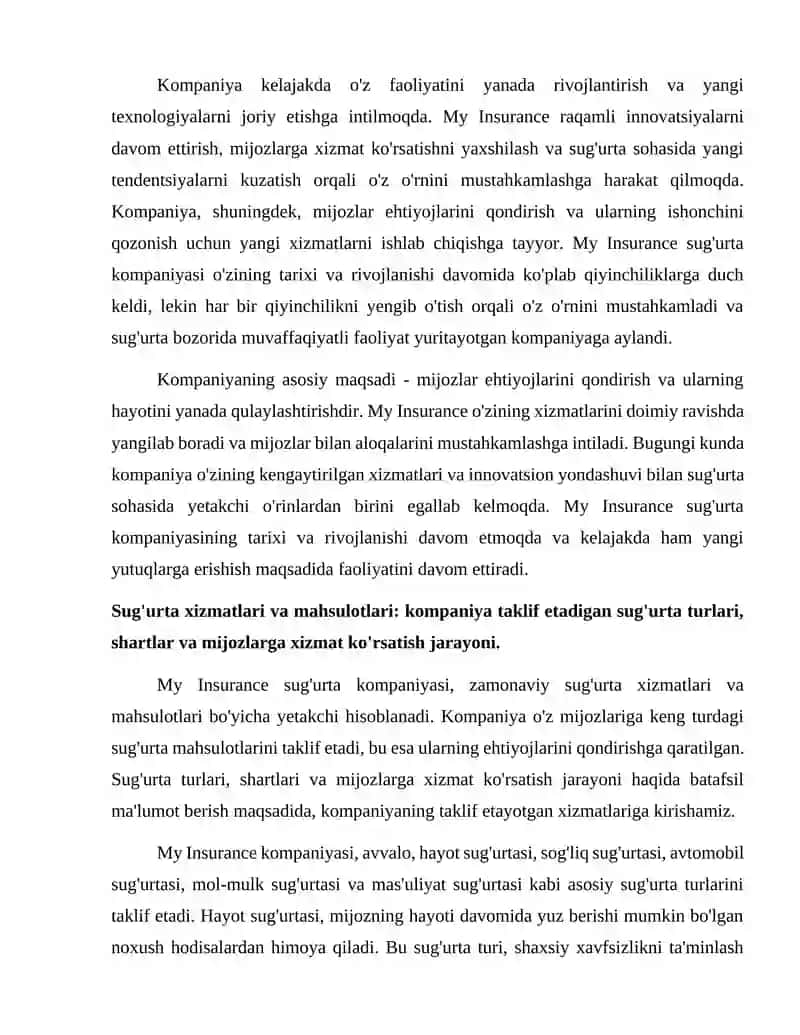 My Insurance sug'urta kompaniyasi 4