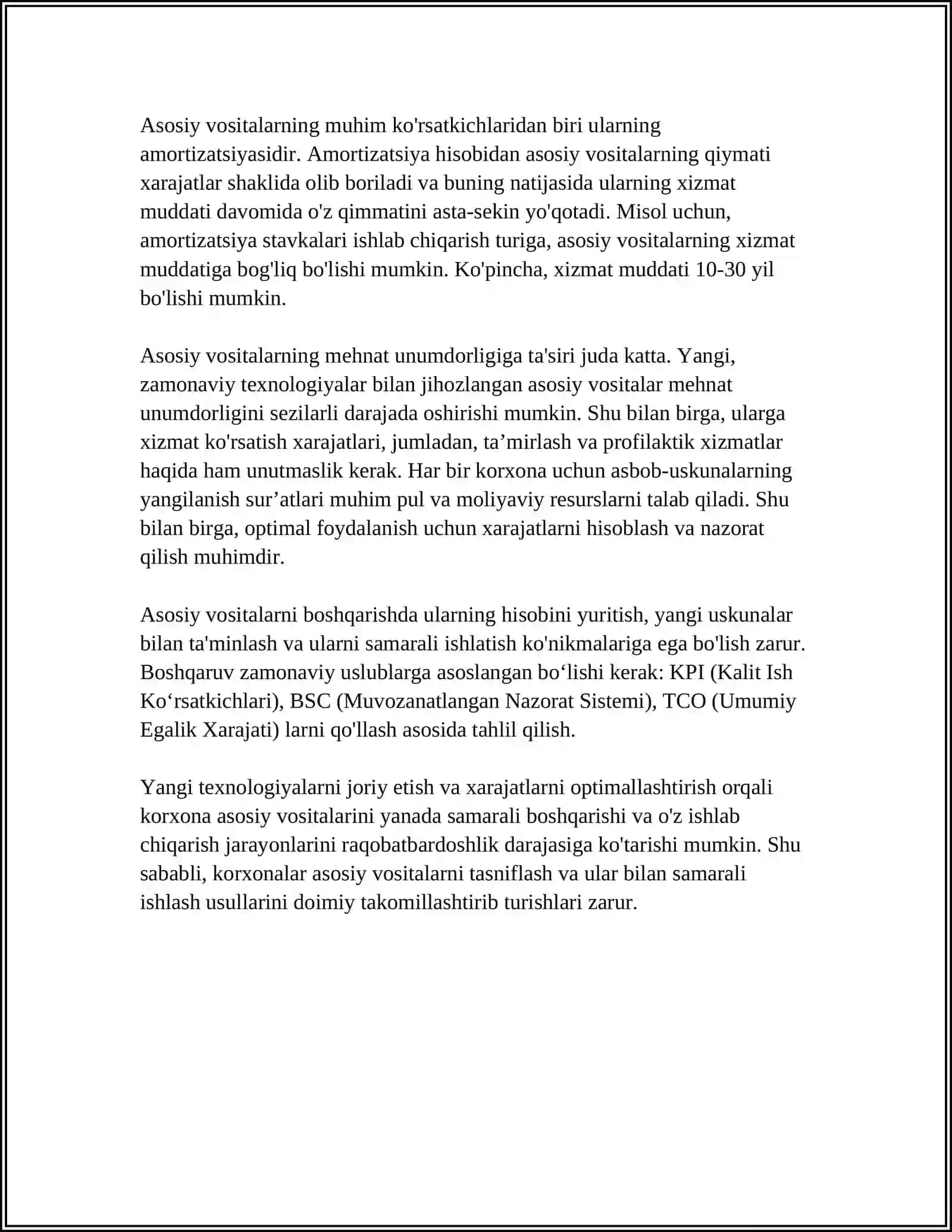 ASOSIY VOSITALARNI KEYINGI BAHOLASHLAR 4