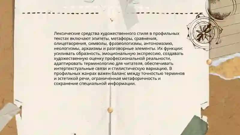 Художественный стиль.(Работа с текстом специальности) 4