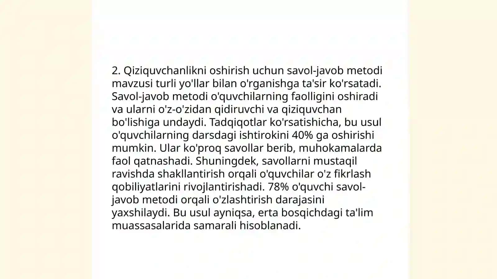 Boshlang'ich ta'limda matn ustida ishlash orqali õquvchilar nutqini õstirish usullari 4