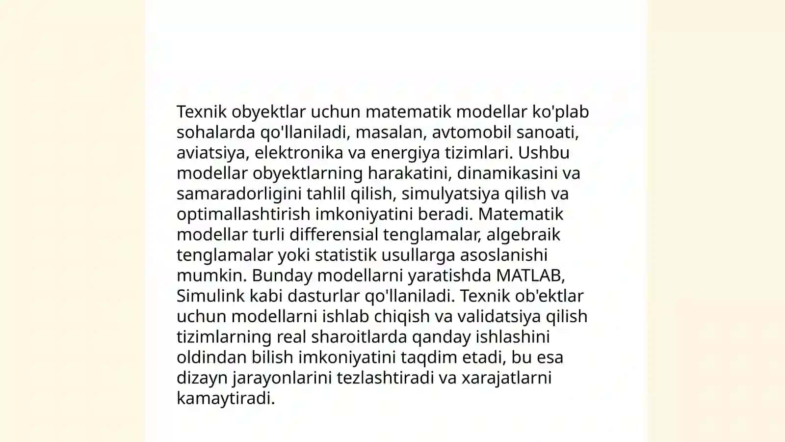 Texnik obyektlarga immitatsion modellarni yaratish va tahlil qilish 4