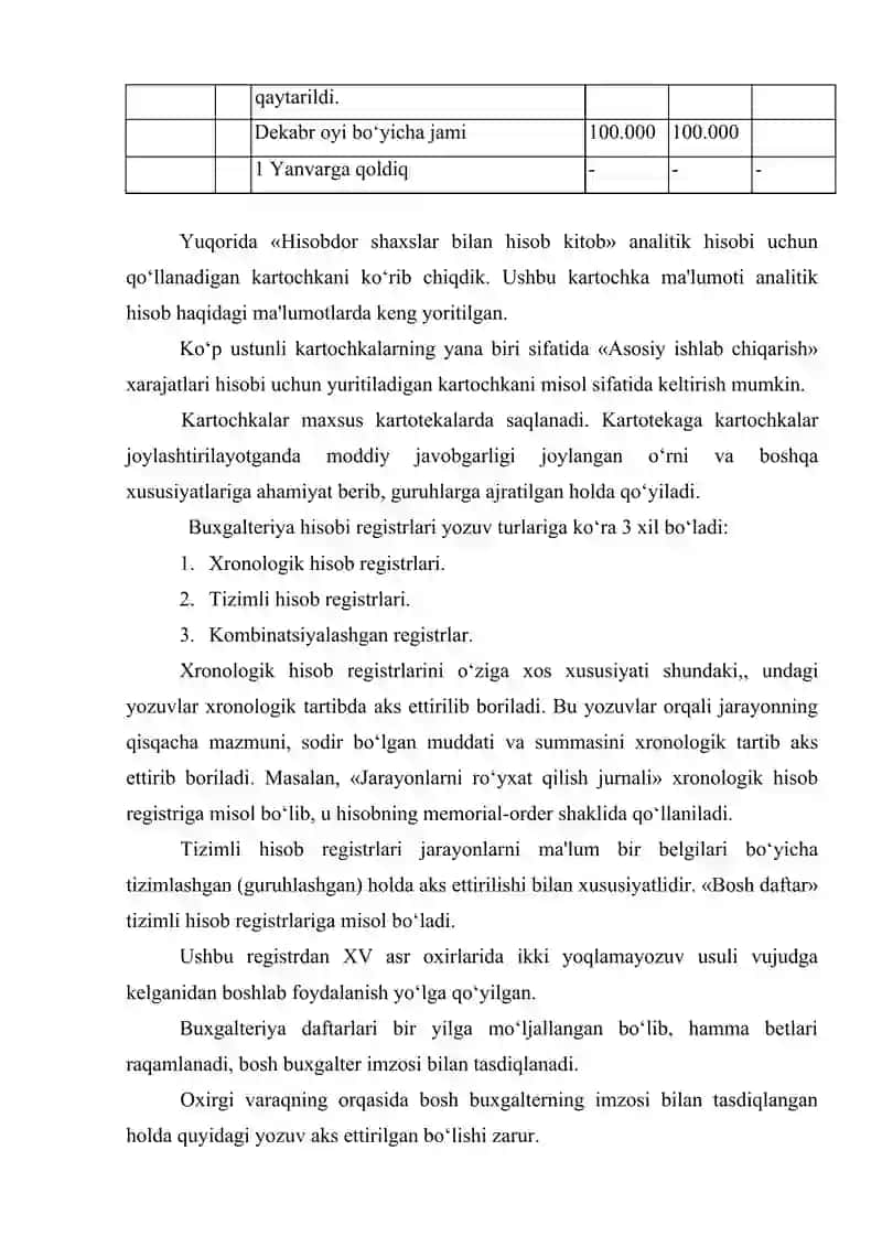 Buxgalteriya hisobi registrlari haqida tushuncha va ularning ahamiyati. 4