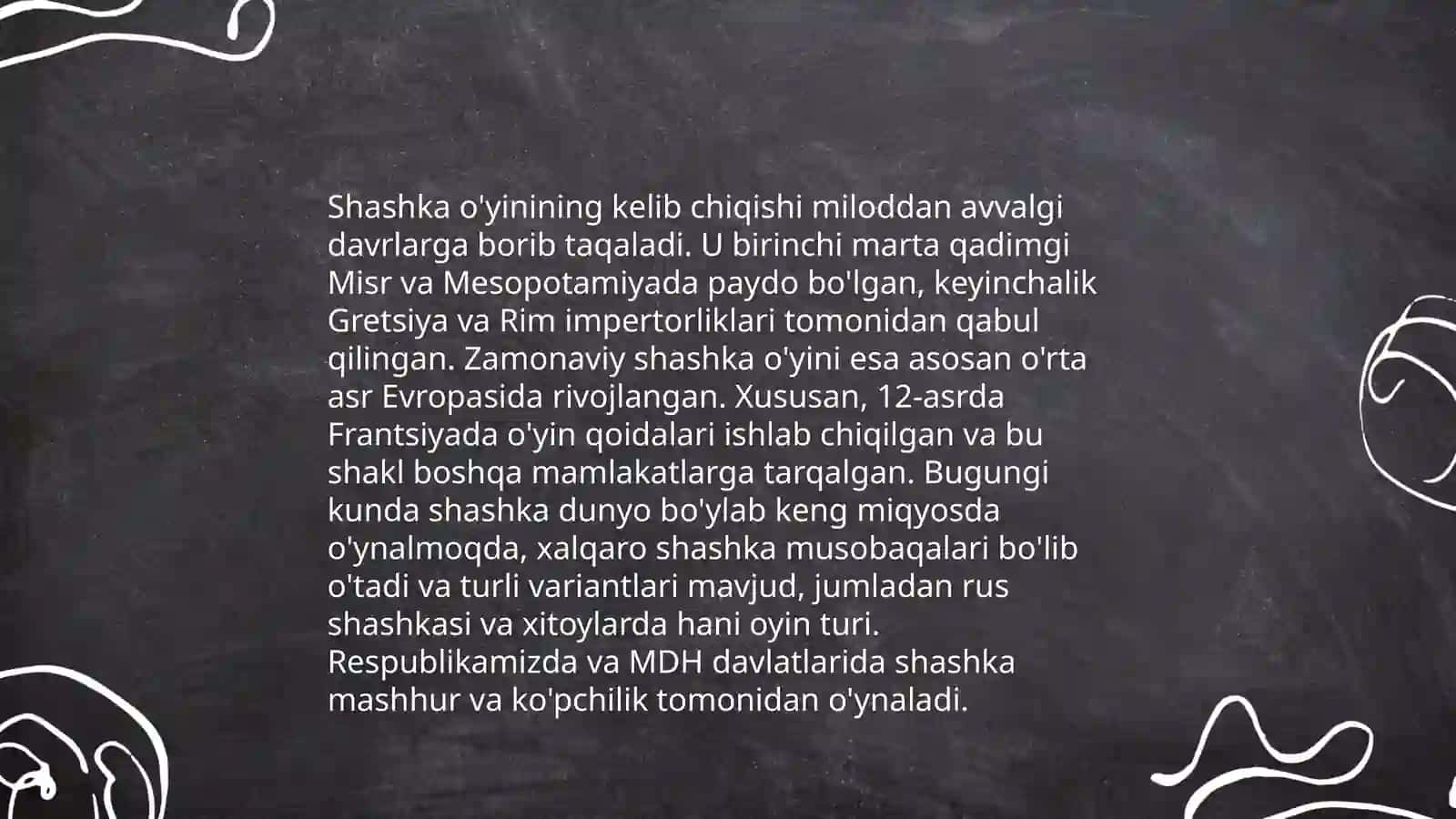 Shashka oʻyini kelib chiqishi tarixi va oʻyin qoidalari 4