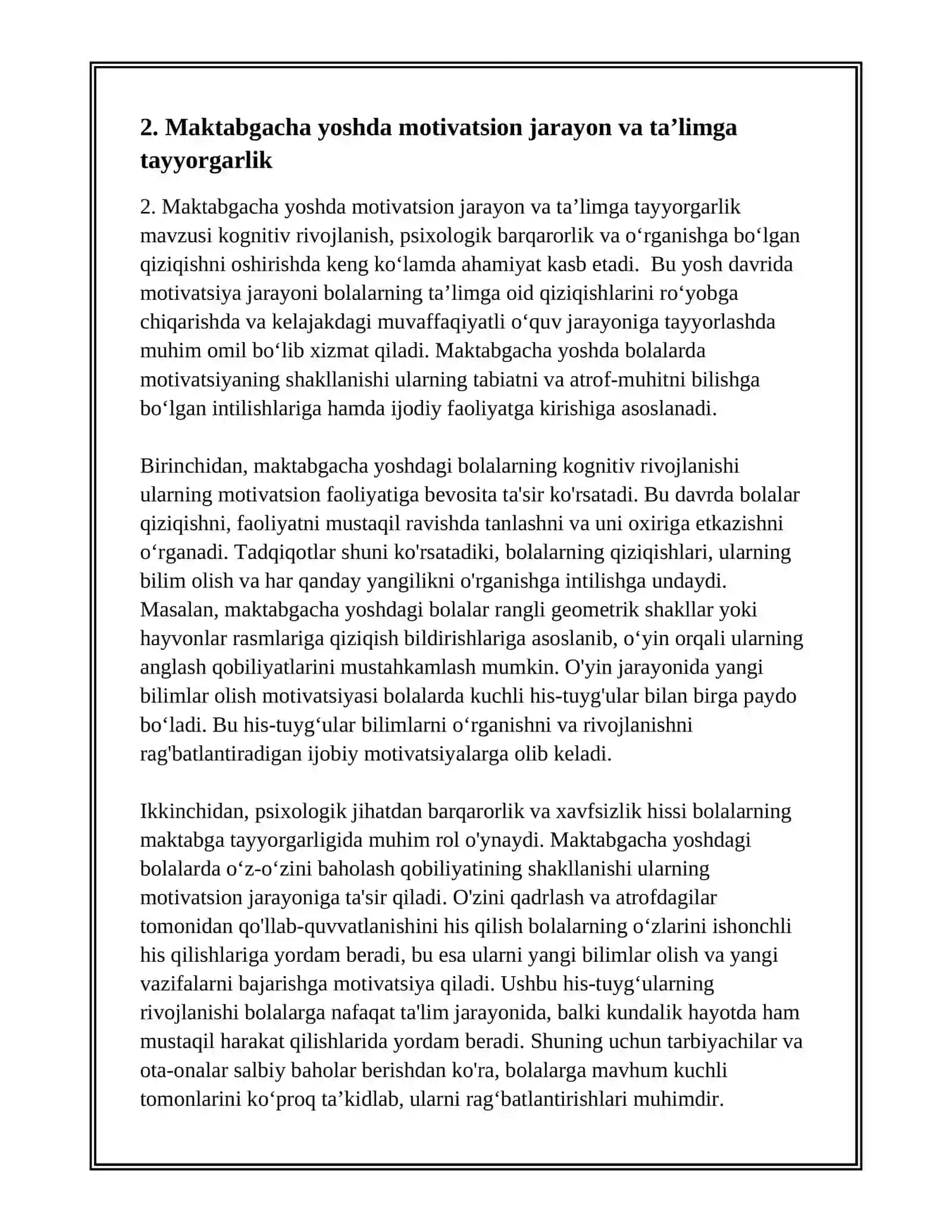 SHAXS RIVOJLANISHINING TURLI DAVRLARDA MOTIVATSION JAROYONNING AHAMIYATI 4