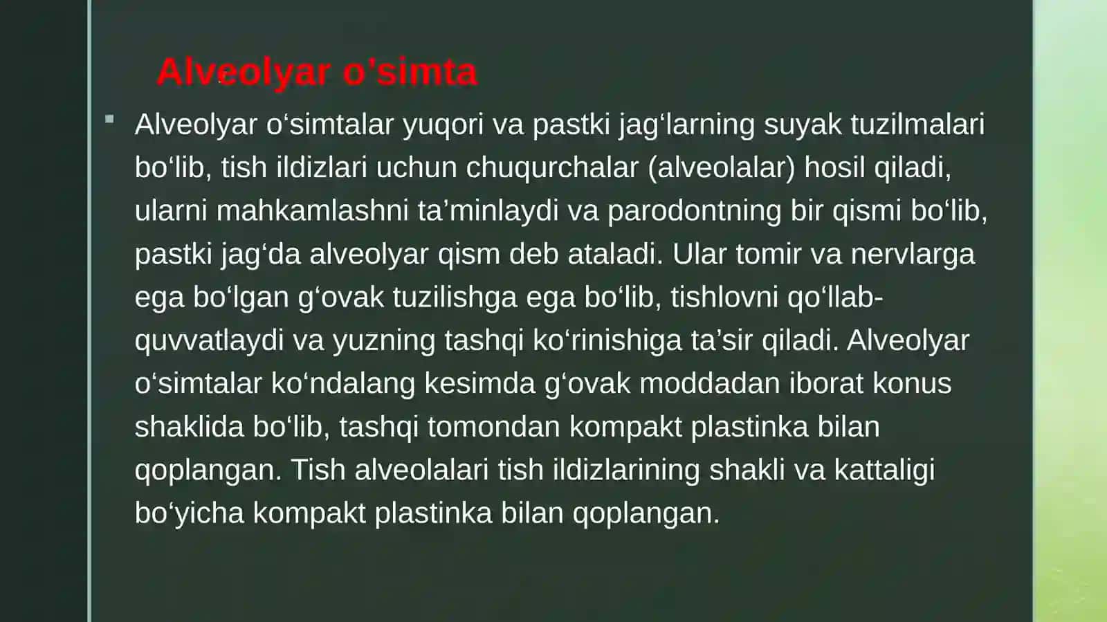 Ogʻiz boʻshligʻining shilliq qavati va boʻlimlari 4